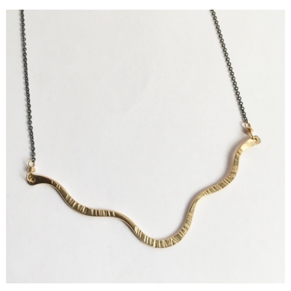 Alyse Lattanzio Electric Wave Necklace 14k Gold Fill + Oxidized Sterling Silver - Picture 2 of 6